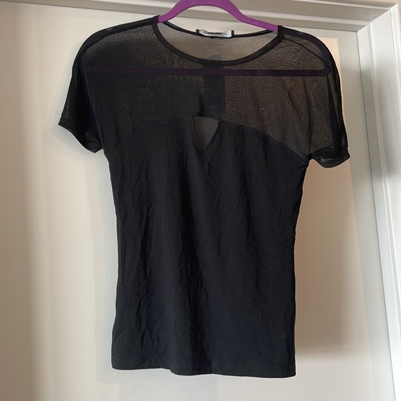 French Connection Black Mesh Top - Picture 7 of 9